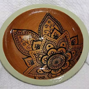 Bol de service artistique écologique Mehak Impex, bol en bois imprimé peint à la main pour les collations, fabriqué en bois de manguier - Product Image 1