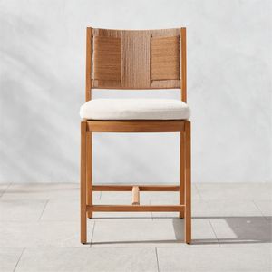 Silla de Comedor Artesanal de Madera de Teca y Ratán Ecológica con Respaldo Detallado y Diseño de Marco Moderno para Uso Interior/Exterior en Apartamentos - Product Image 1