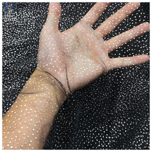 YX246 Hochwertiger, nicht fallender 100% Polyester-Tüll, silberner Glitzer-Netzstoff für Hochzeits- und Partykleider - Product Image 3