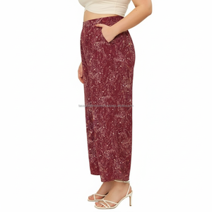 Pantalon palazzo léger à imprimé floral pour femme, coupe ample, idéal pour la plage, mode estivale - Product Image 3