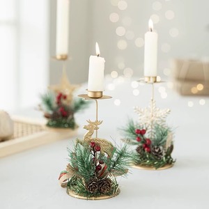 Porte-bougie de Noël multi-usage festif, parfait pour la décoration de table, le décor de cheminée, la pièce maîtresse et les célébrations de fête, en provenance d'Inde - Product Image 2