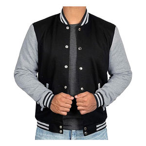 OEM Manufacturer High Quality Men's Baseball Letterman Varsity Jacket Custom Embroidery Leather CollegeBaseballjacket for men - Product Image 3