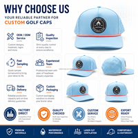 Gorras de Béisbol y Golf para Hombre, Estilo Personalizado, 5 Paneles, Parche Tejido, Cuerda Ajustable, Protección Solar