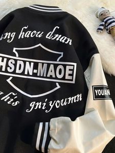 แจ็คเก็ตวาร์ซิตี้ฤดูหนาวขายดีสำหรับผู้ชาย สไตล์เท่ห์แบบกำหนดเอง แจ็คเก็ตเบสบอลบอมเบอร์ผ้าฟลีซ - Product Image 2