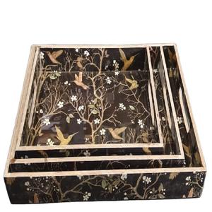 Bandeja de Servicio de Diseño con Recubrimiento de Esmalte de Madera MDF, Bandeja de Mesa de Alta Calidad para Hoteles y Restaurantes - Product Image 2