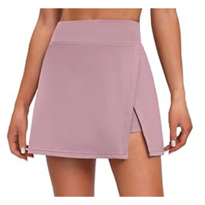Jupe courte évasée pour femme, couleur unie, à volants, taille élastique, respirante, style tennis - Product Image 1