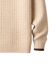 เสื้อสเวตเตอร์ผู้ชายแบบคอซิป 1/4  ผ้าถักเนื้อวาฟเฟิล สีเบจ คอริบ  ให้ความอบอุ่นสำหรับฤดูหนาว สไตล์ลำลอง  รับผลิตตามแบบ OEM - Product Image 5