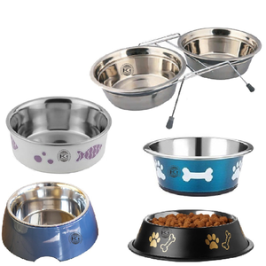 Bol pour chien imprimé personnalisé en acier inoxydable bols pour chien bols de nourriture pour animaux de compagnie imprimés colorés nouveau moderne - Product Image 1