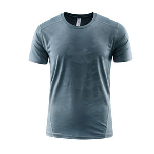 T-shirt de sport fitness pour hommes Nouveau respirant à manches courtes en toile 100% coton ODM Supply - Product Image 3
