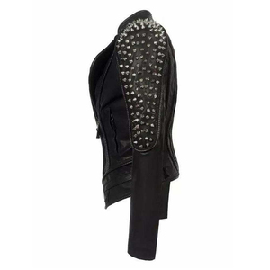 Chaqueta de mujer de béisbol con parche bordado de letras y mangas tejidas de cuero personalizado Letterman Varsity Streetwear - Product Image 3