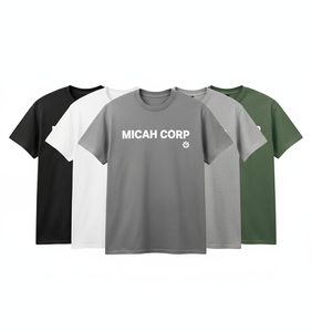 T-shirts pour hommes en coton 100% tricoté, formels, teints unis, poids lourd - Product Image 3