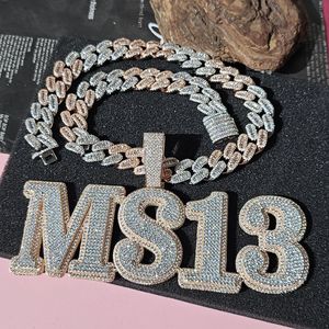 Colgante personalizado de plata de ley 925 con diamante moissanita MSL3 601, joyería hip hop con incrustaciones de diamantes, regalo de lujo de dos tonos para hombres y mujeres con cadena. - Product Image 2