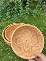 Set van 3 handgeweven rotan serveerschalen elegante opbergmanden