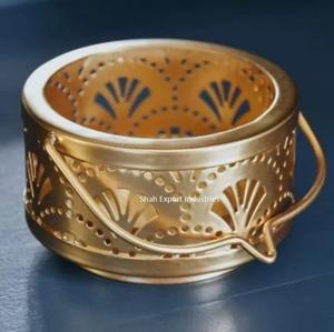 Antique Design Brass Tea Light Candle <b>Holder</b> Gold Color for Home & Hotel Decoration <b>Hanging</b> <b>Tealight</b> <b>Holders</b> - Product Image 1