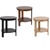 Table basse en bois massif à deux niveaux créative et durable avec un design rond moderne pour l'intérieur de la maison