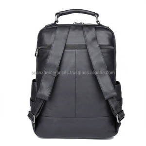 Sac à dos en cuir noir de Style Sport pour femmes avec fermeture à glissière doublure en tissu de coton de toile à la mode pour les voyages en plein air scolaires - Product Image 6