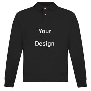 เสื้อโปโลแขนยาวลำลองสำหรับผู้ชายเสื้อผ้าคอตตอน100% ยอดนิยมดีไซน์แฟชั่นแขนยาวโลโก้ตามสั่งผลิต - Product Image 5