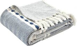 High Quality Orange Custom Design Herringbone Texture Tassel Super Soft <b>Bed</b> Sofa Acrylic Woven Blanket Supplier In India by hi - Product Image 4