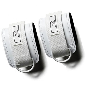 Wholesale RC Fitness Wear D-Ring <b>Ankle</b> <b>Support</b> Straps Neoprene Padded Gym Workout Cable Machine Leather Adjustable Professional - Product Image 2
