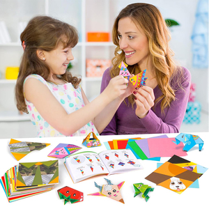 Offre Spéciale Foska <span class=keywords><strong>facile</strong></span> à plier papier <span class=keywords><strong>Origami</strong></span> de dessin animé coloré pour enfants et adultes artisanat pliant bricolage école Arts artisanat - Product Image 6