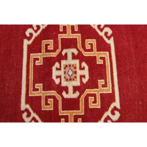 Alfombra Vintage, Alfombra Turca Decorativa de 4x5 pies, Alfombra de Lana con Diseño de Camuflaje Rojo - Product Image 5