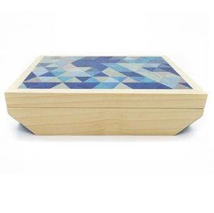 Caja de almacenamiento de madera uxury cacia con tapa, diseño impreso, precio al por mayor - Product Image 2