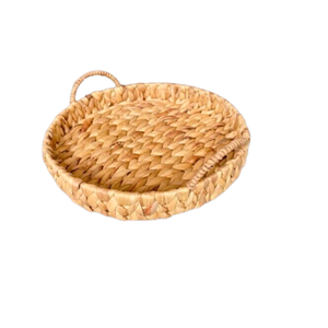 Cubertería cuadrada rústica hecha a mano superventas, bandeja de servicio clásica de jacinto de agua, bandeja artesanal de ratán, mesa con flores, paja de ratán - Product Image 4