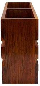 Modern Wooden Multifunctional Handmade Cutlery Organizer <b>Tabletop</b> Flatware <b>Storage</b> Box for Spoon Fork Knife Napkin Home - Product Image 4