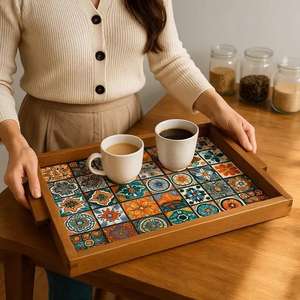 Bandeja Rectangular de Madera de Lujo Hecha a Mano, 1.5 cm de Grosor, Apta para Lavavajillas, Sostenible y Duradera, Diseño Meena, Precio Razonable - Product Image 6