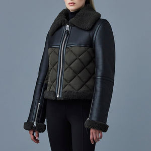 High Quality Custom Logo New Design Style <b>Men's</b> Vintage Fit Leather <b>Jacket</b> with Shearling Collar OEM <b>Sheepskin</b> <b>Jacket</b> For <b>Men</b> - Product Image 2