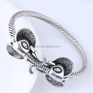 Bracciali Vintage con Testa di Elefante in Metallo per Donne, Bracciale Regolabile in <span class=keywords><strong>Argento</strong></span>, <span class=keywords><strong>Gioielli</strong></span> <span class=keywords><strong>Etnici</strong></span> Africani - Product Image 3