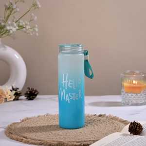 Botella de Agua de Vidrio Azul Cielo Premium Hello Master con Impresión de Letras - Regalo Ideal para Viajes - Product Image 4