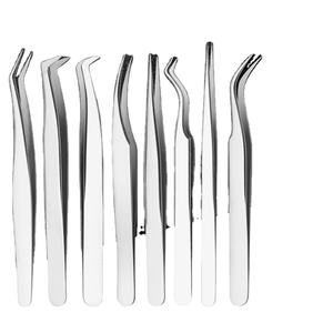 Bonne qualité acier inoxydable or pince à épiler extension de cils pointe droite et incurvée pince à épiler Volume de cils pince à épiler - Product Image 1