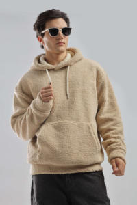 High Quality <b>Men's</b> Winter Warm Oversized Sherpa Fleece Lined Hoodies Zip Collar Customizable Embroidered 100% Cotton Plain Dyed - Product Image 4