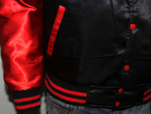 Vente en gros Logo personnalisé 100% Polyester Satin Varsity Chicago Baseball Veste Hiver Woodland Femmes Letterman Style Laine Nouveau - Product Image 4