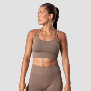 Sujetador deportivo transpirable con logotipo personalizado OEM 2023 para mujer, sujetador de Yoga sin costuras acolchado para mujer, ropa de Fitness de verano barata para - Product Image 5
