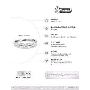 Bague diamant réglable pour homme - Product Image 2