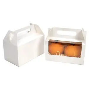 개인화 된 사용자 정의 접이식 명확한 창 치료 포장 상자 흰색 박공 상자 선물용 판지