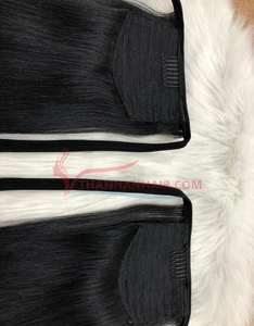 Thanh fournisseur Remy vierge 100% cheveux humains droite queue de cheval cuticule alignée Machine Double trame toutes les couleurs Extension de cheveux - Product Image 6