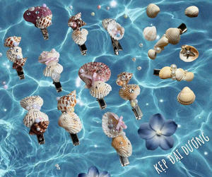 Pince à cheveux coquillage faite à la main Vietnam accessoire de cheveux naturels Boutique ornement de mode choix de cadeau durable écologique - Product Image 2