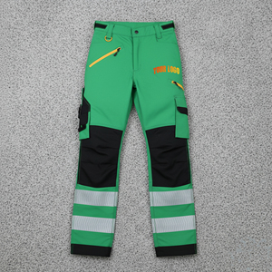 กางเกงทำงานนิรภัยผ้าโพลีเอสเตอร์สำหรับผู้ชาย ขายส่ง - หลายกระเป๋า กันน้ำ สะท้อนแสง ความปลอดภัยสูง มาตรฐาน ANSI Class 1 EN ISO 20471 Class 3 - Product Image 4