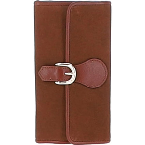 Portefeuille en cuir de luxe pour femmes avec fermeture à glissière RFID et style pochette courte avec doublure en polyester - Product Image 3