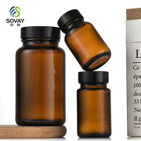 Flacon en verre rond ambré à large ouverture avec couvercle, capacité facultative 60 ml 75 ml 120 ml 200 ml 300 ml