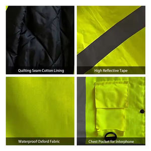 เสื้อแจ็คเก็ตซอฟต์เชลล์กันน้ำ แถบสะท้อนแสงแบบแฟลช สำหรับคนงานอุตสาหกรรม ระดับการมองเห็นสูง คลาส 2 ผลิตจากโพลีเอสเตอร์เรืองแสง - Product Image 5