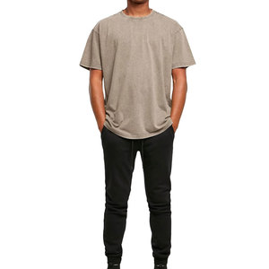 Camiseta de talla grande Vintage lavada con ácido de lejía de peso pesado para hombre, camiseta de manga corta de gran tamaño con gráfico personalizado de algodón 100% para hombre - Product Image 4