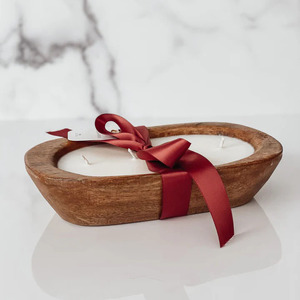 Prix raisonnable en bois bougie de soja bol en forme de mangue pour la maison mariage ou Restaurant Table décoration assiette plat Type - Product Image 6