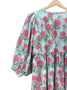 Vestido de Verano Estampado a Mano |   Vestido de Algodón |   Estampado Floral |   Hecho a Mano - Product Image 3