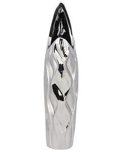 Vase contemporain en acier inoxydable fait main avec un design ondulé, décoration de table - Product Image 5