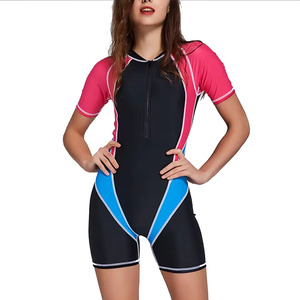 Conjunto de Bikini al por Mayor Anti-UV Ecológico de Spandex/Poliéster Transpirable de Secado Rápido con Pierna Corta y Manga Corta Traje de Baño para Mujer - Product Image 4