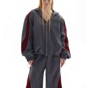 กางเกงขาบานผู้ชายแบบมีฮู้ด แจ็คเก็ตแฟชั่นใหม่ล่าสุด ซับในลายทางสีสันสดใส ชุดวอร์ม รับผลิตแบบ OEM จำนวนมาก - Product Image 4